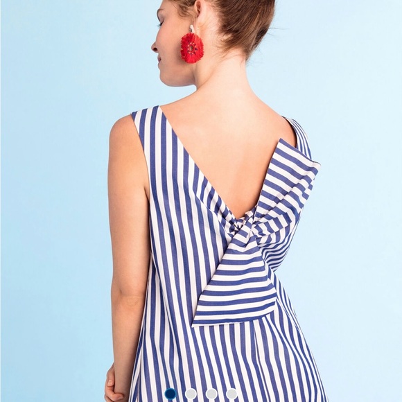 Vineyard Vines Beachcomber Blue Stripe Bow Back Dress Women’s size 6 - Picture 10 of 12